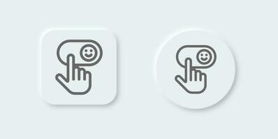 Cursor line icon in neomorphic design style. Satisfaction signs vector illustration.