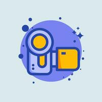 Handycam flat illustration. Camera recorder signs vector illustration.