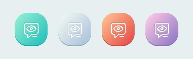 Views line icon in flat design style. Eye signs vector illustration.