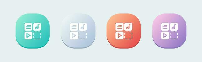 Content solid icon in flat design style. Social media signs vector illustration.