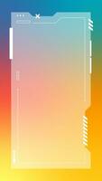 Futuristic vertical gradient background. Social media frame vector illustration.