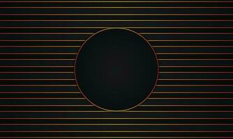 Abstract luxury dark and golden stripes with circle in the middle. vector