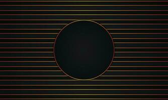 Abstract luxury dark and golden stripes with circle in the middle. vector