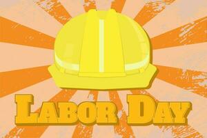 Labor Day Vintage Style with safety helmet vector