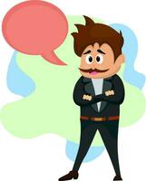 Businessman With Speech bubble, businessman comunication concept vector