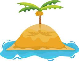 Island and Palm Tree Vector