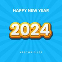 Blue Orange 2024 New Year Vector