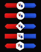 Versus duel challenge vector illustration set. Versus Board of rivals, with space for text.