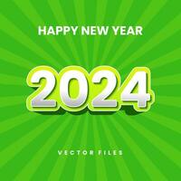 White Green 2024 New Year Vector