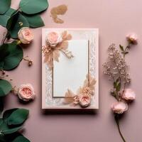 exquisite wedding invitation mockup photo