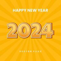 Orange 2024 New Year Vector