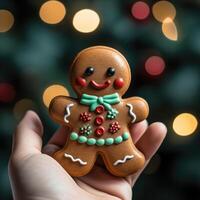 Cute Christmas gingerbread AI generated photo