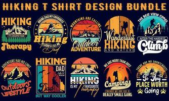 Climber hiker backpacker silhouette vector of a mountaineer t shirt design bundle