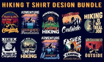 Climber hiker backpacker silhouette vector of a mountaineer t shirt design bundle