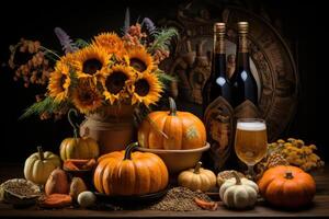 Celebrating the harvest season with pumpkin AI generated photo