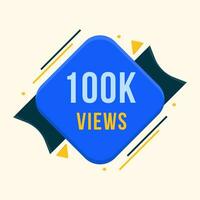 views sticker label clipart 100k views thank you vector