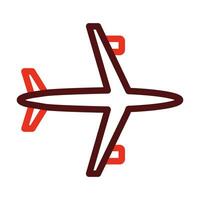 avión glifo dos color icono para personal y comercial usar. vector