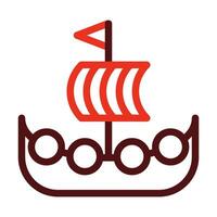 Viking Ship Glyph Two Color Icon For Personal And Commercial Use. vector