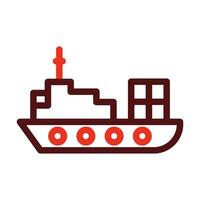 Cargo Ship Glyph Two Color Icon For Personal And Commercial Use. vector