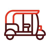 Rickshaw Glyph Two Color Icon For Personal And Commercial Use. vector