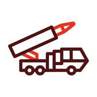 Missile Truck Glyph Two Color Icon For Personal And Commercial Use. vector