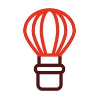 Hot Air Balloon Glyph Two Color Icon For Personal And Commercial Use. vector