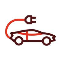 Electric Car Glyph Two Color Icon For Personal And Commercial Use. vector
