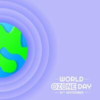 papper cut background design for world ozone day. earth, globe and atmosphere. modern, colorful and elegant concept. used for banner, poster and social media post vector