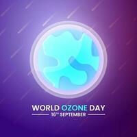 poster template for world ozone day. earth, globe and atmosphere. modern, colorful and elegant concept. used for banner, poster and greeting card vector