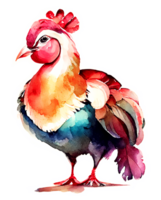 Watercolor Turkey Bird AI Generative png