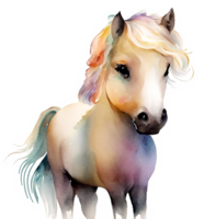 Beautiful Watercolor Horse Portrait AI Generative png