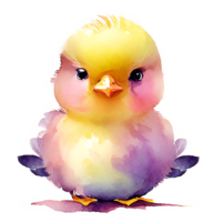 Cute Watercolor Chick AI Generative png