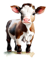 aquarelle ferme vache ai génératif png