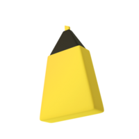 3d amarelo marcador marcador ícone para escola escritório. papelaria importante mensagem símbolo ilustração Renderização editável isolado transparente png