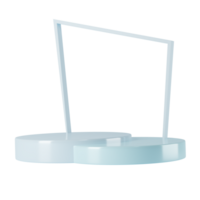 Minimalist round blue podium mockup with gate and scene with 3d rendering abstract background composition, illustration mock up of geometry platform shape for product display. isolated transparent png