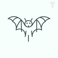 Bat animal outline icon. Halloween and holiday, flying animal. Isolated vector illustration