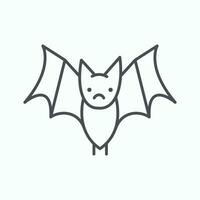 Bat animal outline icon. Halloween and holiday, flying animal. Isolated vector illustration