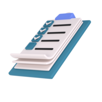 3d white clipboard icon task management todo check list on turquose plane background. Work project plan concept, isolated transparent png, posting plan. productivity checklist png