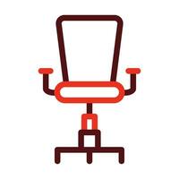 Desk Chair Glyph Two Color Icon For Personal And Commercial Use. vector