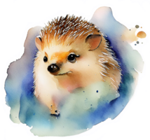 Aquarell Igel Porträt ai generativ png