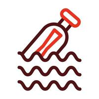 Message In Bottle Glyph Two Color Icon For Personal And Commercial Use. vector