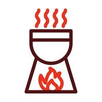 Boiling Glyph Two Color Icon For Personal And Commercial Use. vector