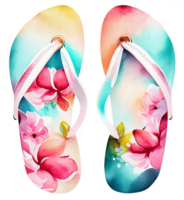 Aquarell Flip Flop Skandale ai generativ png