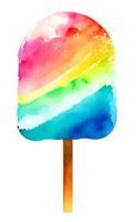 coloré aquarelle la glace pop ai génératif png