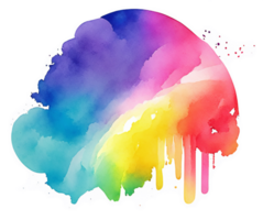 Rainbow Ink Splash Watercolor Texture AI Generative png