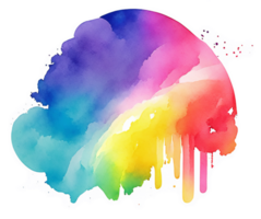 arco iris tinta chapoteo acuarela textura ai generativo png