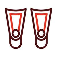 Fins Glyph Two Color Icon For Personal And Commercial Use. vector