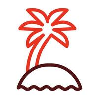 Palm Tree Glyph Two Color Icon For Personal And Commercial Use. vector