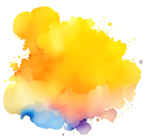 A Yellow Watercolor Ink Stain Backdrop Element AI Generative png