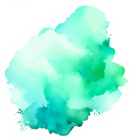 een groen waterverf inkt bekladden backdrop element ai generatief png